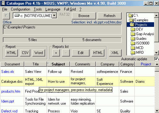 MetadataMiner Catalogue PRO - Site License Screenshot